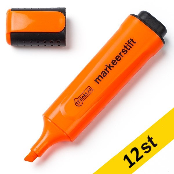 Överstrykningspenna | 123ink | orange | 12st  300391 - 1