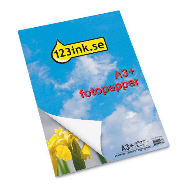 ⭐A3+ 260g 123ink fotopapper | Högglans Glossy  | 20 ark  064166 - 1