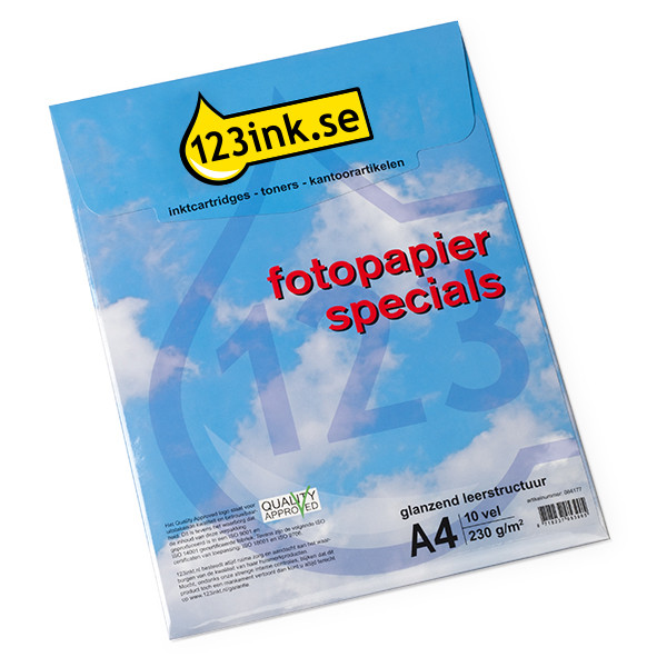 ⭐A4 230g 123ink fotopapper | Glossy Läderstruktur | 10 ark  064177 - 1