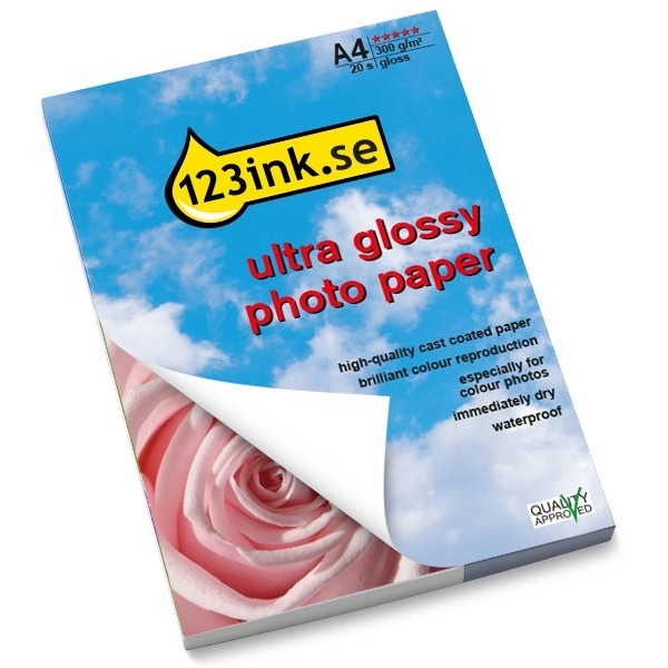 ⭐A4 300g 123ink fotopapper | Ultra Glossy | 20 ark  064140 - 1