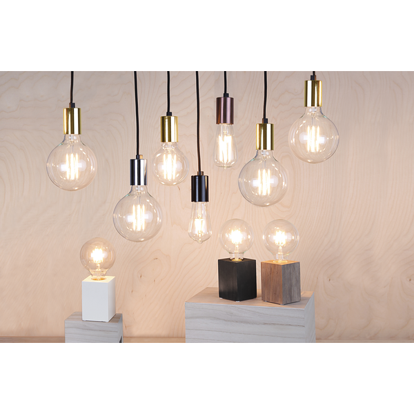 ⭐Lampfot Lys E27 | 10cm | svart  [Star Trading] 296-02 361982 - 3