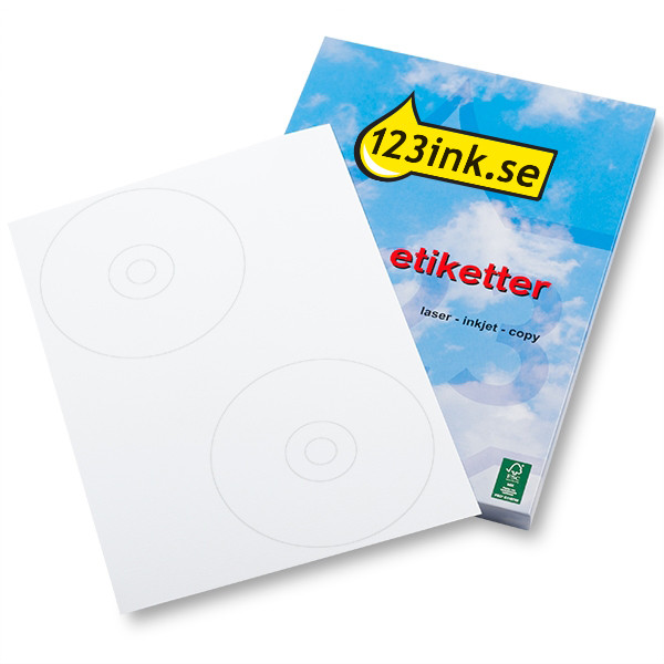 123ink CD/DVD etiketter | FSC(R) certifierade | 2st/ark diagonalt | 1.000 ark  060355 - 1