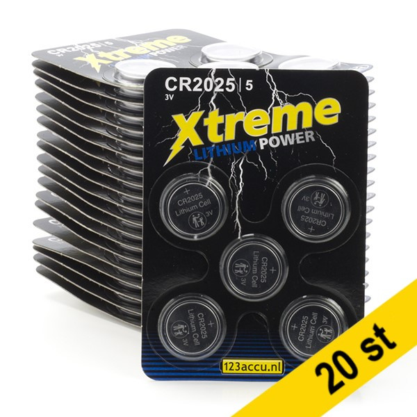 123ink Xtreme Power CR2025 Lithium knappcellsbatteri 5-pack | 20st  ADR00068 - 1