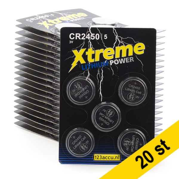 123ink Xtreme Power CR2450 Lithium knappcellsbatteri 5-pack | 20st  ADR00084 - 1