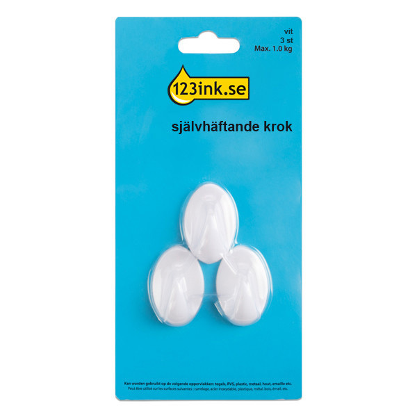 123ink självhäftande krok vit 1kg | 3st $$ 77735-00000-00C AR-02P 301004 - 1