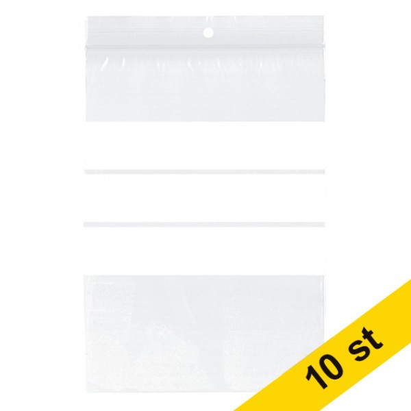 123inkt Blixtlåspåse med skrivyta 80mm x 120mm | 100st x10  300764 - 1