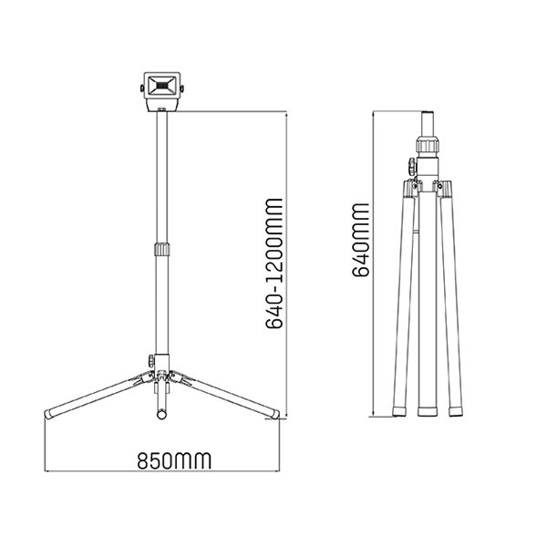 123inkt LED arbetsbelysning på stativ 120cm | 4000K | 1700 lumen | IP54 | 20W 310651 LDR06718 - 7