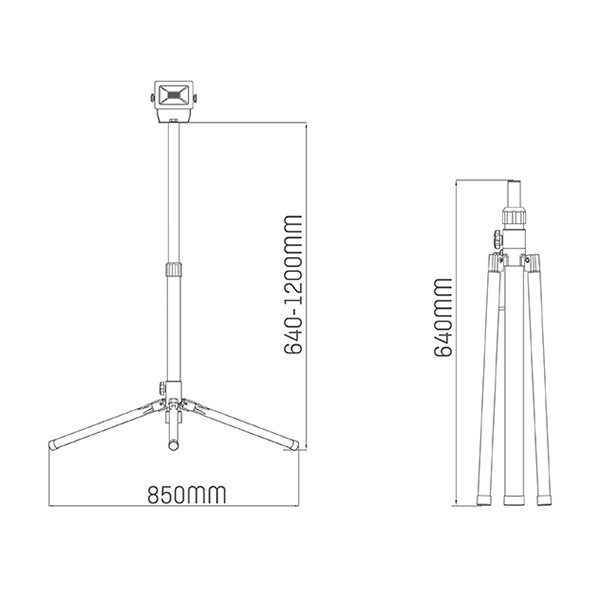 123inkt LED arbetsbelysning på stativ 120cm | 4000K | 4250 lumen | IP54 | 50W 310655 LDR06721 - 7