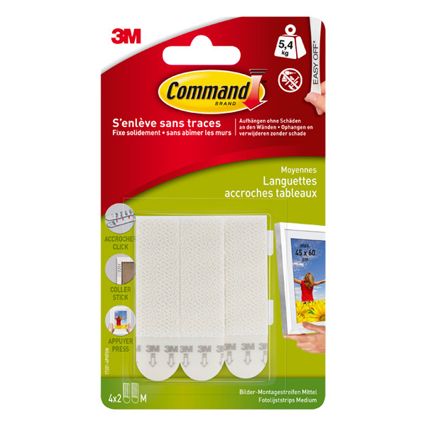 3M Command Självhäftande fotoramsremsor medium vita | 4st 17201C 214549 - 1