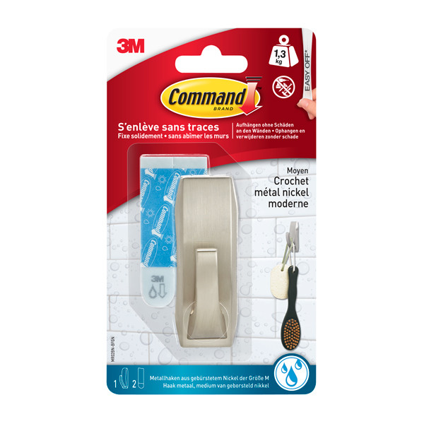 3M Command Självhäftande krok krom 1,3 kg | 2st WMR02BNC 214507 - 1