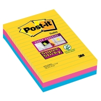 3M Post-it lappar 101mm x 152mm | 3M | supersticky blandade färger | 90 ark | 3st 4690SRO 201064