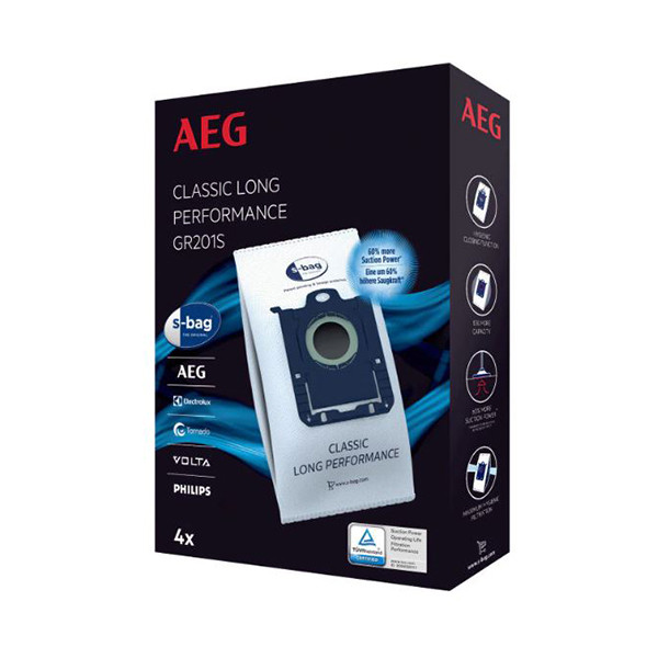 AEG-Electrolux GR201S S-bag Classic Long Performance | mikrofiberdammsugarpåsar | 12 påsar (original)  SAE01015 - 1