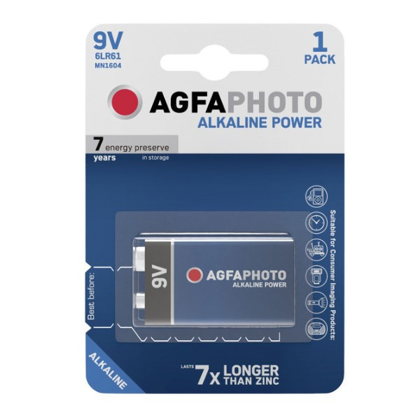 Agfaphoto 6LR61 E-block 9V batteri 110-802596 290008 - 1