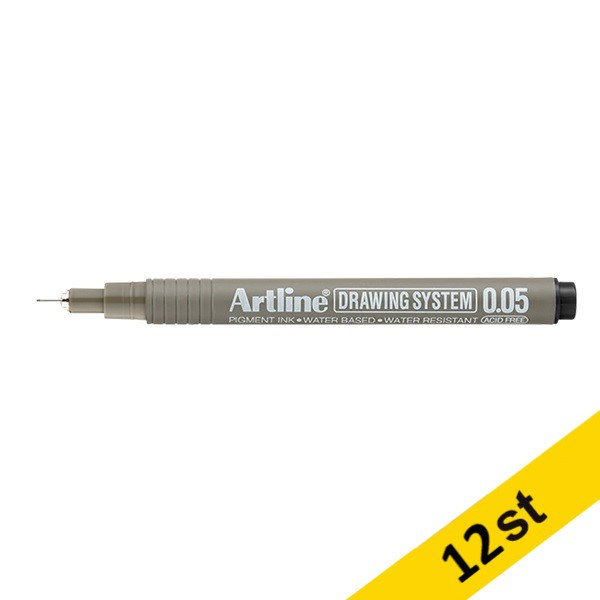 Artline Fineliner 0.05mm | Artline Drawing System 0.05 | svart | 12st EK-2305BLACK 501235 - 1