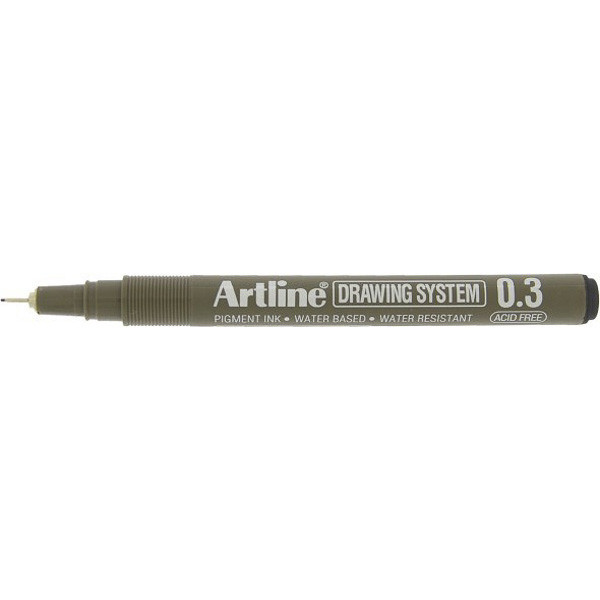 Artline Fineliner 0.3mm | Artline Drawing System 0.3 | svart EK-233BLACK 360055 - 1
