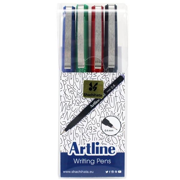 Artline Fineliner 0.4mm | Artline 200 Fine 0.4 | färg sorterad 4st EK-200/4W 501220 - 1