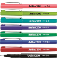 Artline Fineliner 0.4mm |  Artline 200 Fine 0.4 | färg sorterad 8st EK-200-8/W 501221