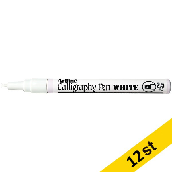 Artline Kalligrafipenna 2.5mm | Artline 993 | vit | 12st EK-993WHITE 501250 - 1
