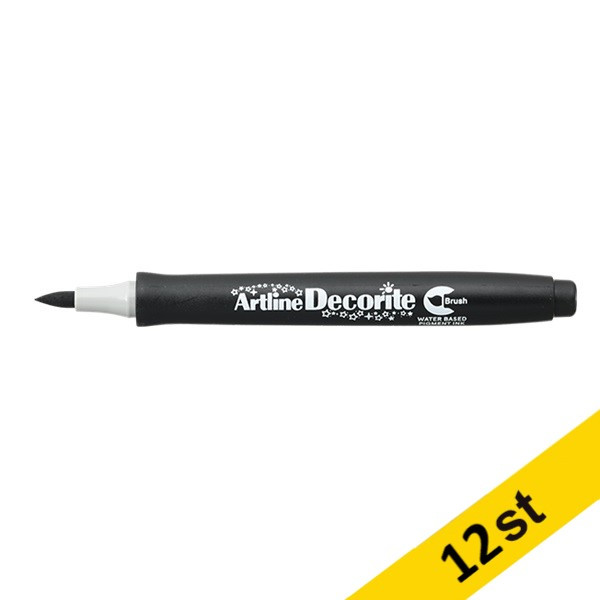 Artline Märkpenna Brush | Artline Decorite | svart | 12st EDF-FBLACK 501118 - 1