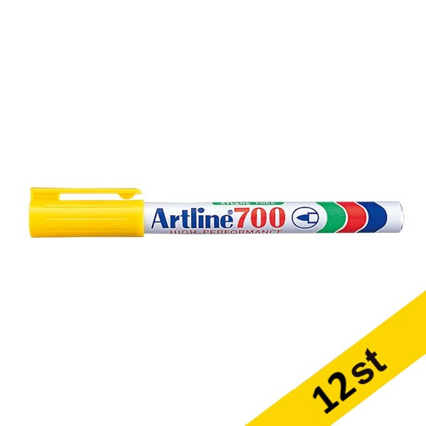 Artline Märkpenna permanent 0.7mm | Artline 700 | gul | 12st EK-700YELLOW 501060 - 1