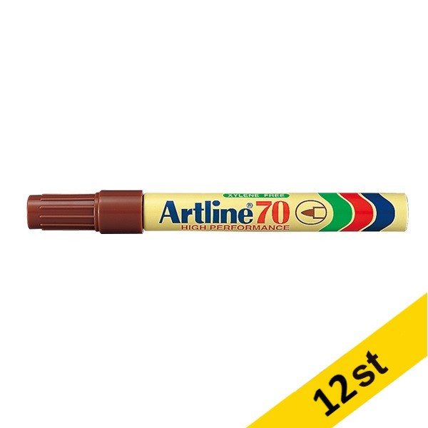 Artline Märkpenna permanent 1.5mm | Artline 70 | brun | 12st EK-70BROWN 501047 - 1