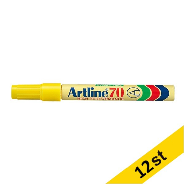 Artline Märkpenna permanent 1.5mm | Artline 70 | gul | 12st EK-70YELLOW 501049 - 1