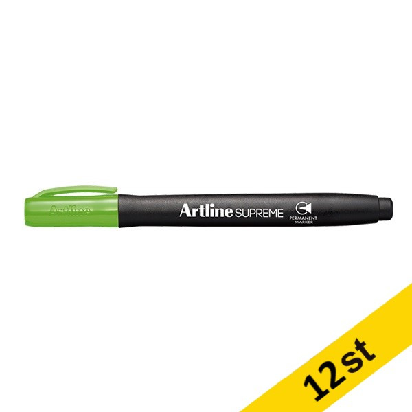 Artline Märkpenna permanent 1mm | Artline Supreme | ljusgrön | 12st EPF-700YEL/GRE 501080 - 1