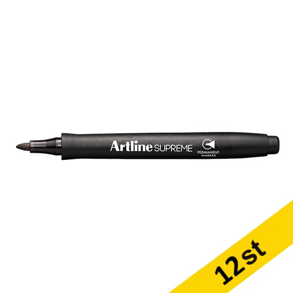Artline Märkpenna permanent 1mm | Artline Supreme | svart | 12st EPF-700BLACK 501088 - 1