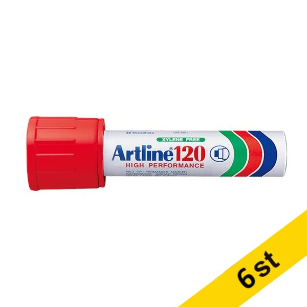 Artline Märkpenna permanent 20mm | Artline 120 | röd | 6st EK-120RED 501040 - 1