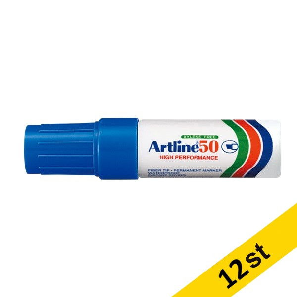 Artline Märkpenna permanent 3.0-6.0mm | Artline 50 | blå | 12st EK-50BLUE 501026 - 1