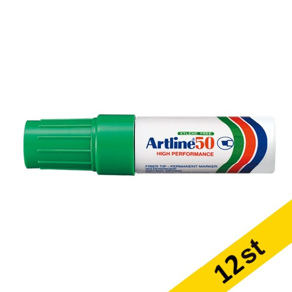 Artline Märkpenna permanent 3.0-6.0mm | Artline 50 | grön | 12st EK-50GREEN 501028 - 1