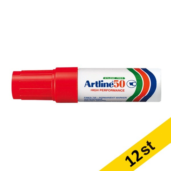 Artline Märkpenna permanent 3.0-6.0mm | Artline 50 | röd | 12st EK-50RED 501030 - 1