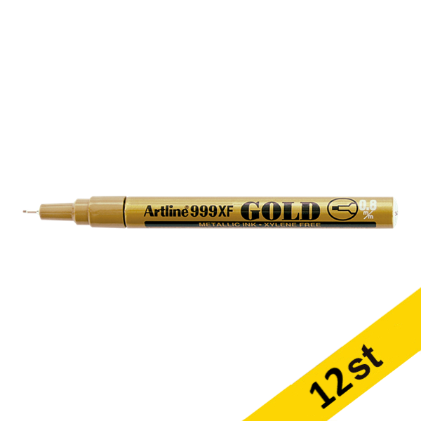 Artline Metallic Marker permament 0.8mm | Artline 999XF | guld | 12st EK-999XFGOLD 500928 - 1
