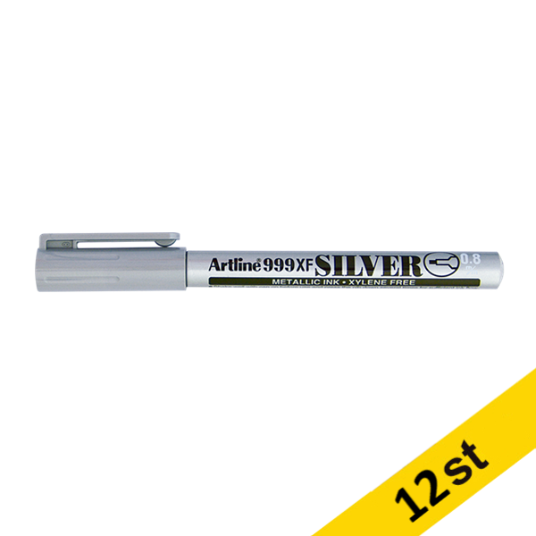 Artline Metallic Marker permament 0.8mm | Artline 999XF | silver | 12st EK-999XFSILVER 500930 - 1