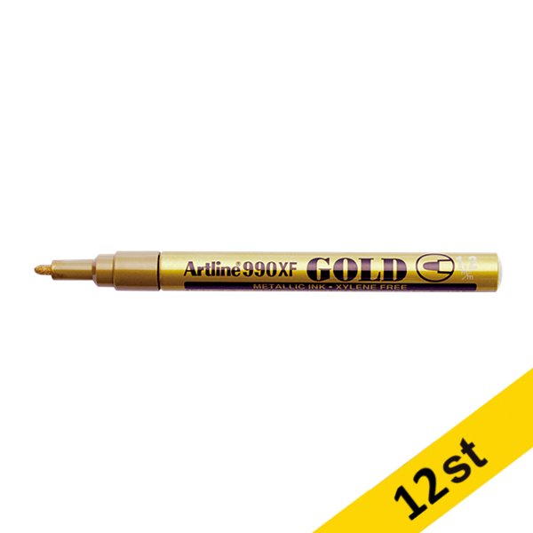 Artline Metallic Marker permanent 1.2mm | Artline 990XF | guld | 12st EK-990XFGOLD 500924 - 1