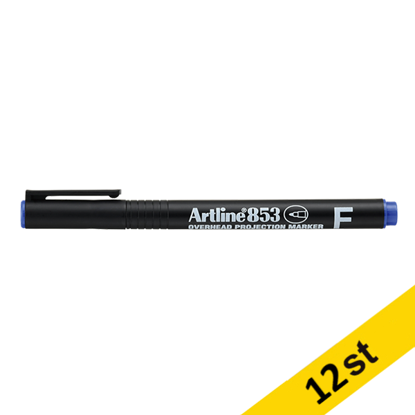 Artline Overheadpenna permanent 0.5mm | Artline 853 | blå | 12st EK-853BLUE 500936 - 1