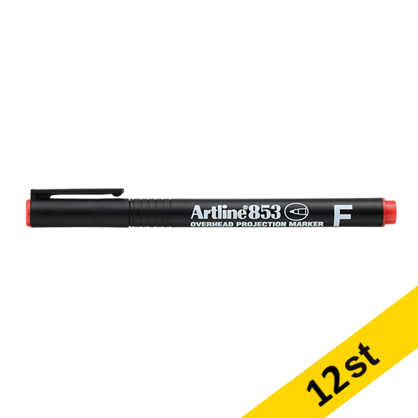 Artline Overheadpenna permanent 0.5mm | Artline 853 | röd | 12st EK-853RED 500940 - 1