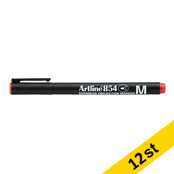 Artline Overheadpenna permanent 1mm | Artline 854 | röd | 12st EK-854RED 500942 - 1