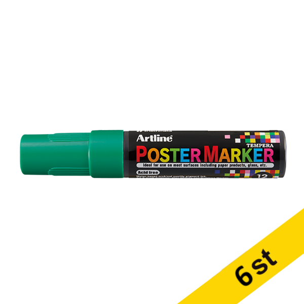 Artline Poster Marker 12mm | Artline | grön | 6st EPP-12GREEN 500950 - 1