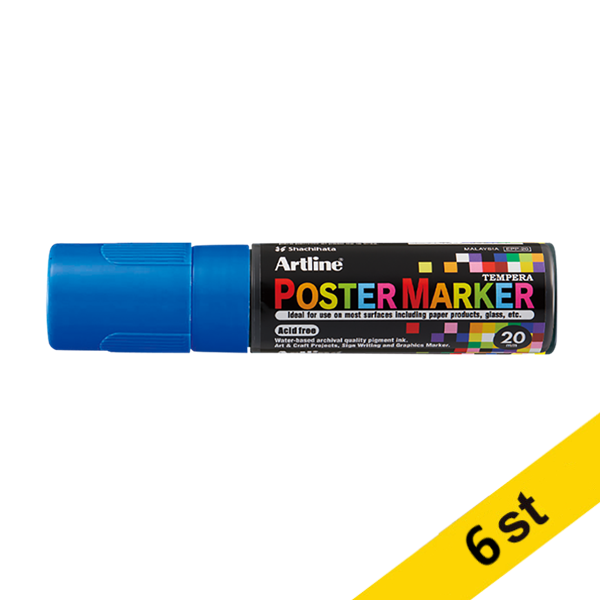 Artline Poster Marker 20mm | Artline | blå | 6st EPP-20BLUE 500970 - 1