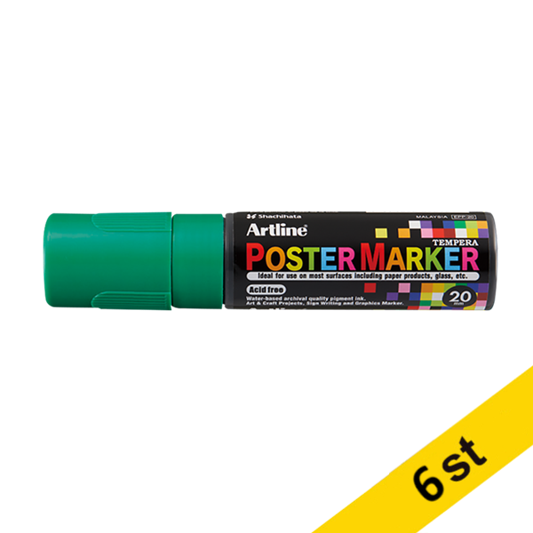 Artline Poster Marker 20mm | Artline | grön | 6st EPP-20GREEN 500972 - 1