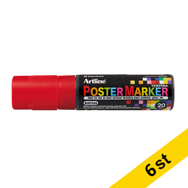 Artline Poster Marker 20mm | Artline | röd | 6st EPP-20RED 500978 - 1