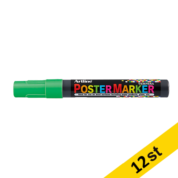 Artline Poster Marker 2mm | Artline | fluorescerande grön | 12st EPP-4FL.GREEN 500960 - 1