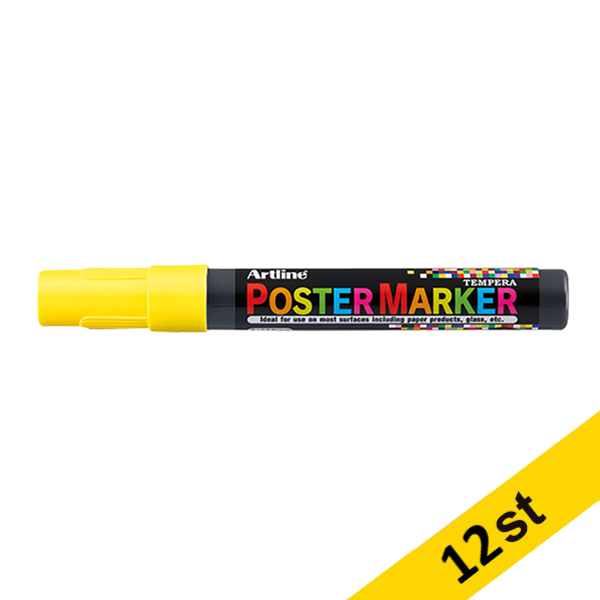 Artline Poster Marker 2mm | Artline | fluorescerande gul | 12st EPP-4FL.YELLOW 500962 - 1