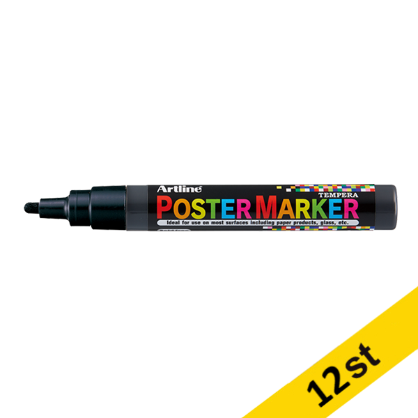 Artline Poster Marker 2mm | Artline | svart | 12st EPP-4BLACK 500968 - 1