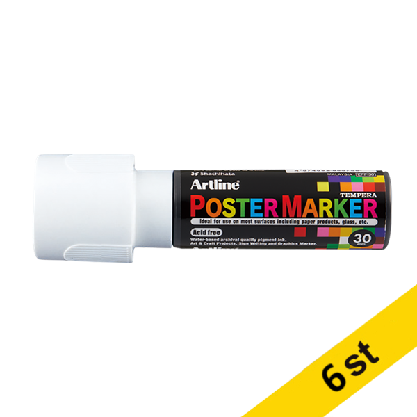 Artline Poster Marker 30mm | Artline | vit | 6st EPP-30WHITE 500988 - 1