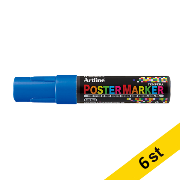Artline Poster Marker 6mm | Artline | blå | 6st EPP-6BLUE 500990 - 1