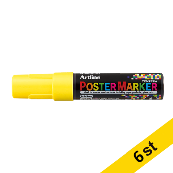 Artline Poster Marker 6mm | Artline | fluorescerande gul | 6st EPP-6FL.YELLOW 500992 - 1