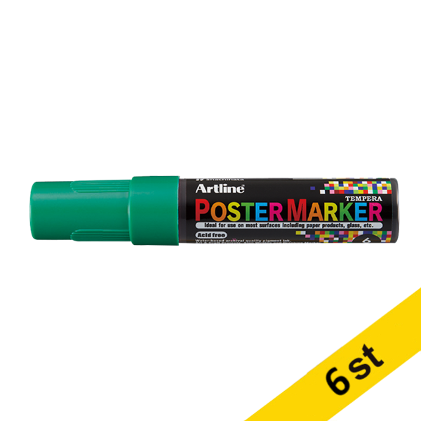 Artline Poster Marker 6mm | Artline | grön | 6st EPP-6GREEN 500994 - 1