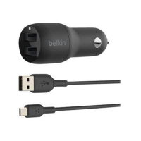 Belkin Dual USB-A billaddare | 2 x 12W | svart CCB001btBK 360358